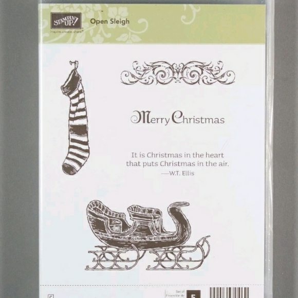 STAMPIN UP -OPEN SLEIGH-SET OF 5 STAMPS